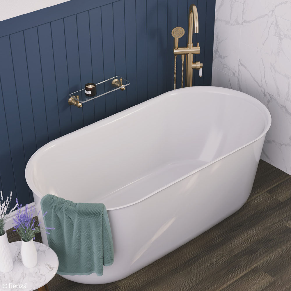 Fienza Windsor Freestanding Acrylic Bath 1500mm - Gloss White
