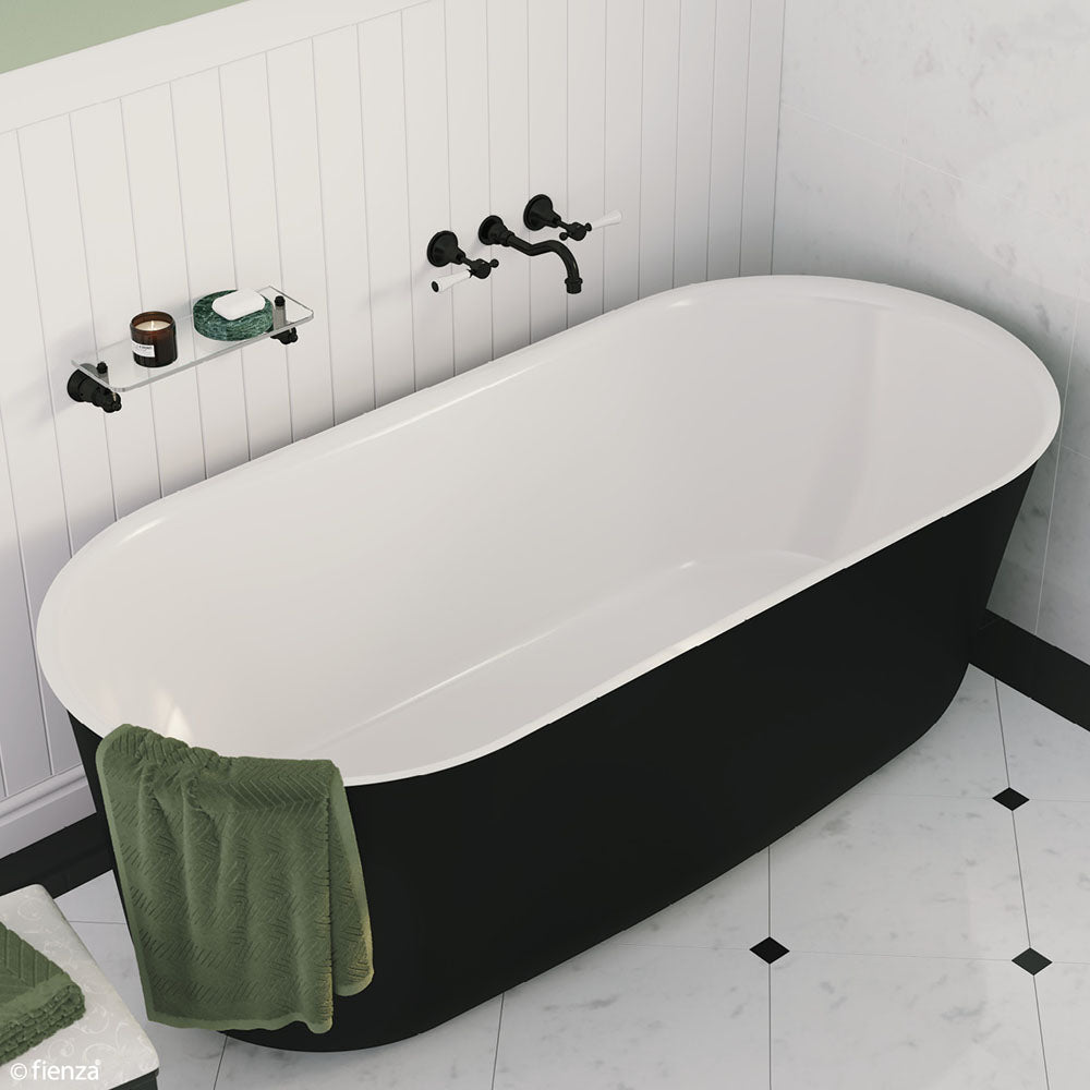 Fienza Windsor Freestanding Acrylic Bath 1700mm - Matte Black