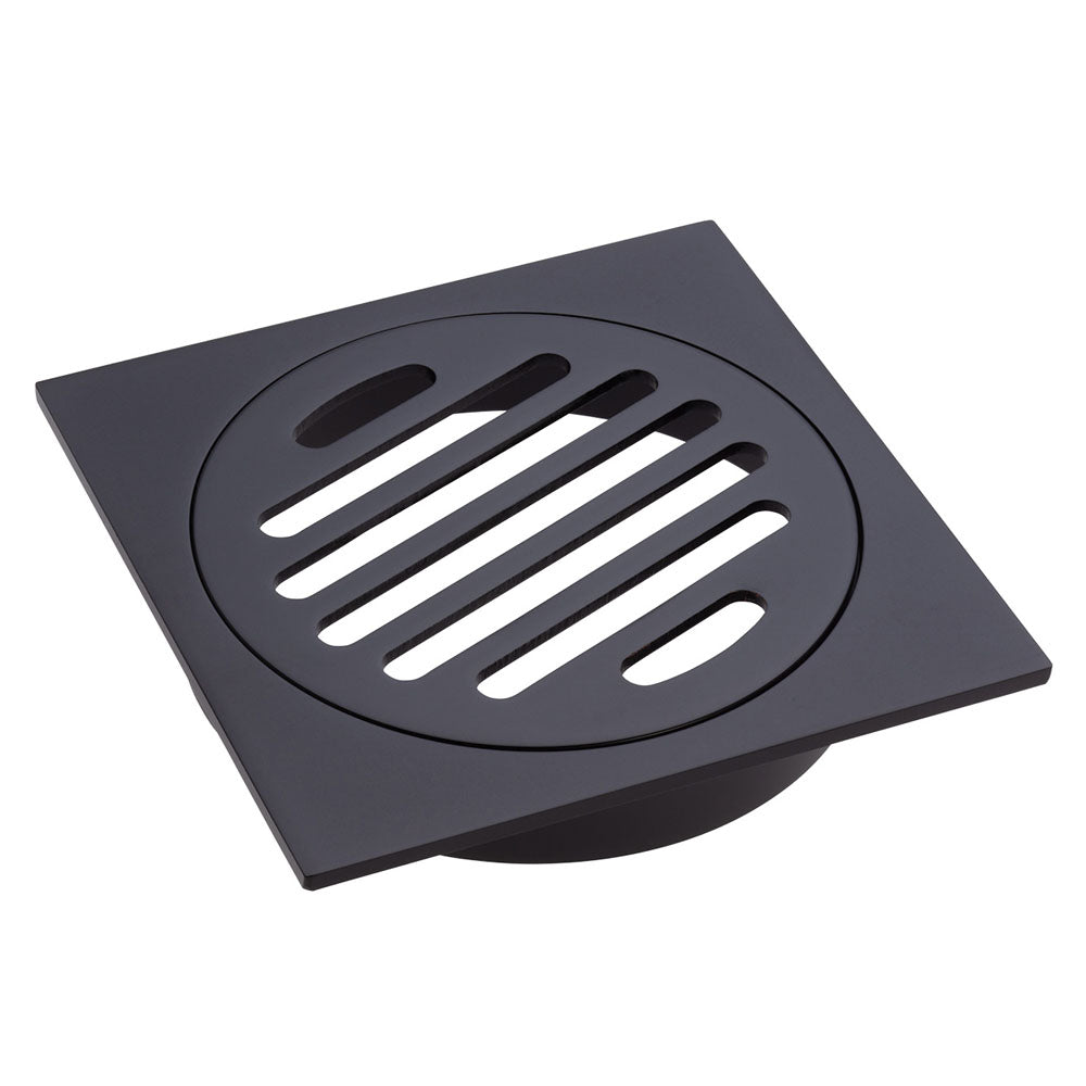 Fienza Square Floor Waste with Round Grate 100mm - Wellsons