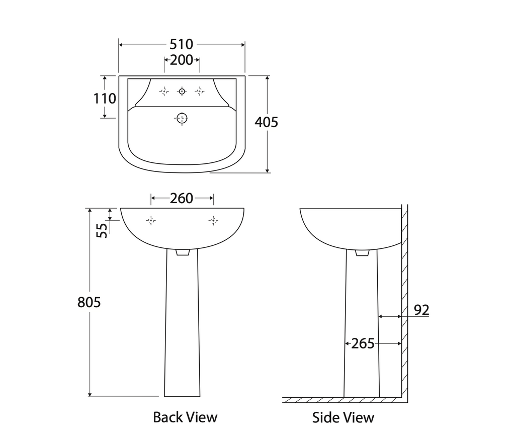 Fienza Lara Pedestal Basin - Gloss White