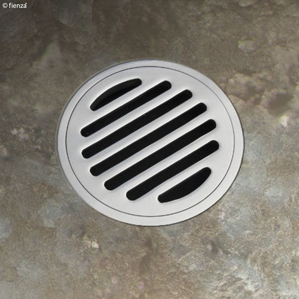 Fienza Round Floor Waste with Round Grate 100mm - Chrome - Wellsons