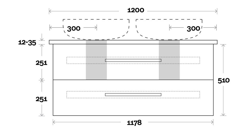 Marquis Gold Wall Hung Vanity - Wellsons