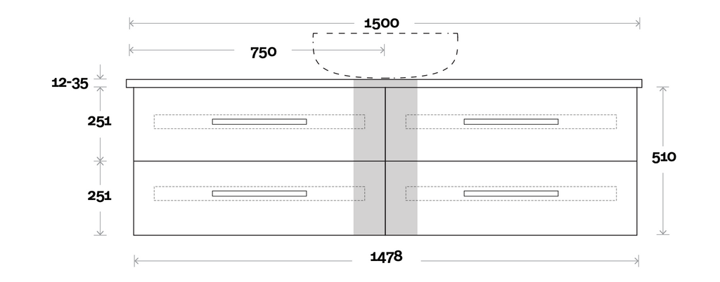 Marquis Gold Wall Hung Vanity - Wellsons