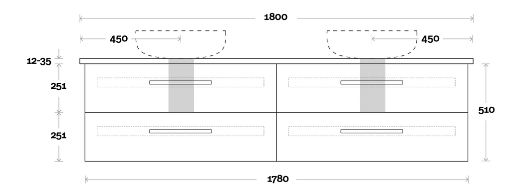 Marquis Gold Wall Hung Vanity - Wellsons