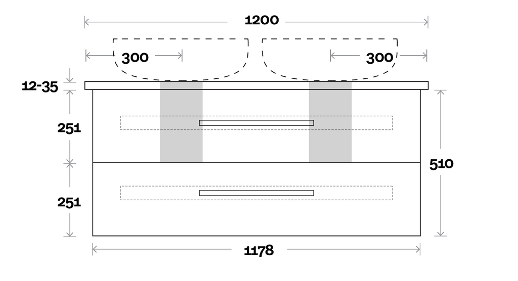 Marquis Gold Wall Hung Vanity - Wellsons