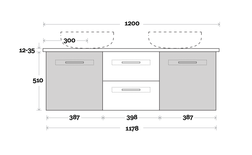 Marquis Gold Wall Hung Vanity - Wellsons