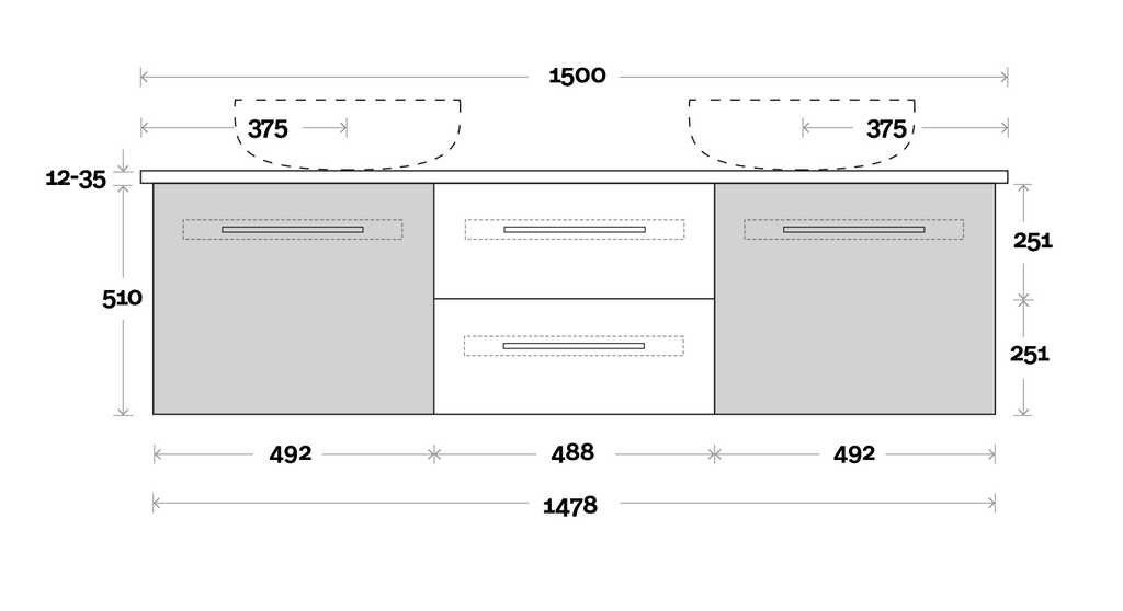 Marquis Gold Wall Hung Vanity - Wellsons