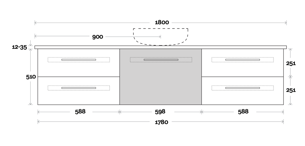 Marquis Gold Wall Hung Vanity - Wellsons