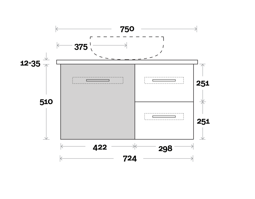 Marquis Gold Wall Hung Vanity - Wellsons