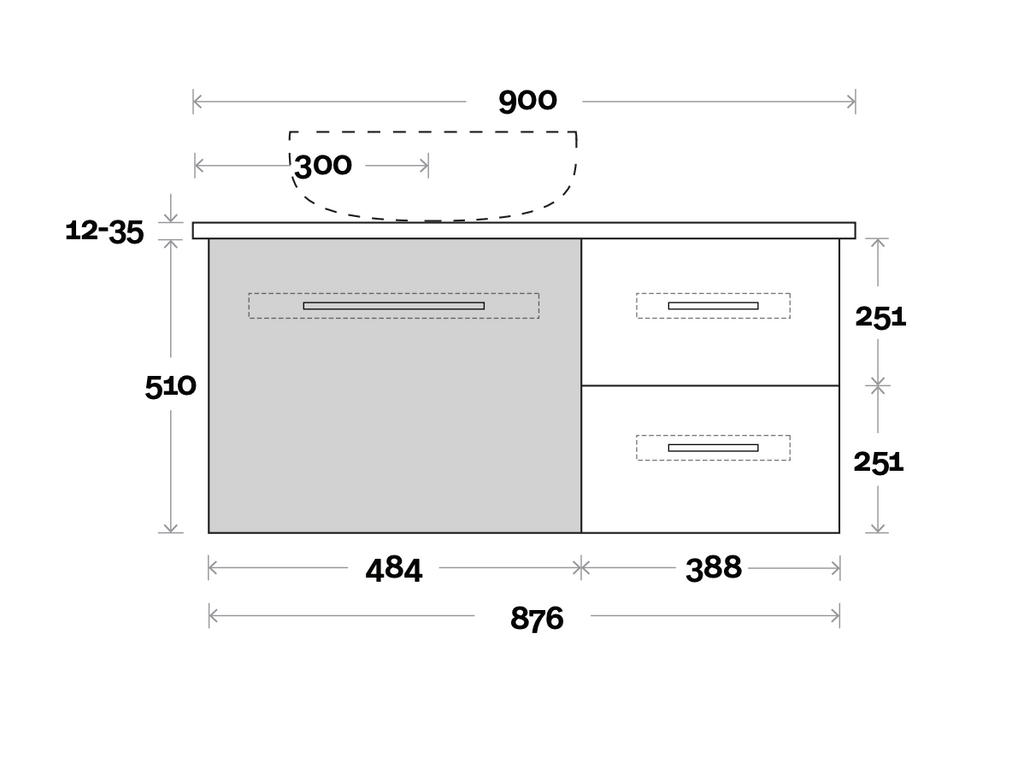 Marquis Gold Wall Hung Vanity - Wellsons