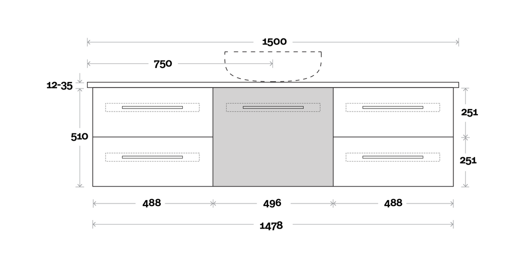 Marquis Gold Wall Hung Vanity - Wellsons