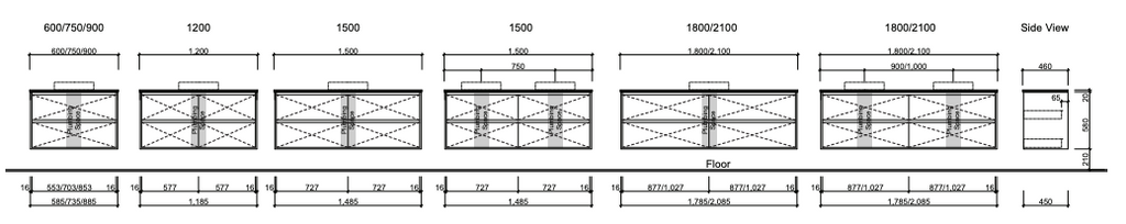 Timberline Grange Wall Hung Vanity with Silksurface Top & Basin - Wellsons