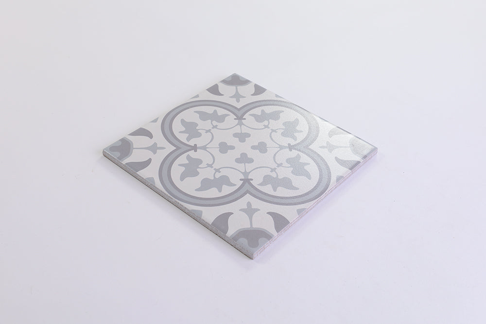 Indigo Light Grey Matt Encaustic Look Tile