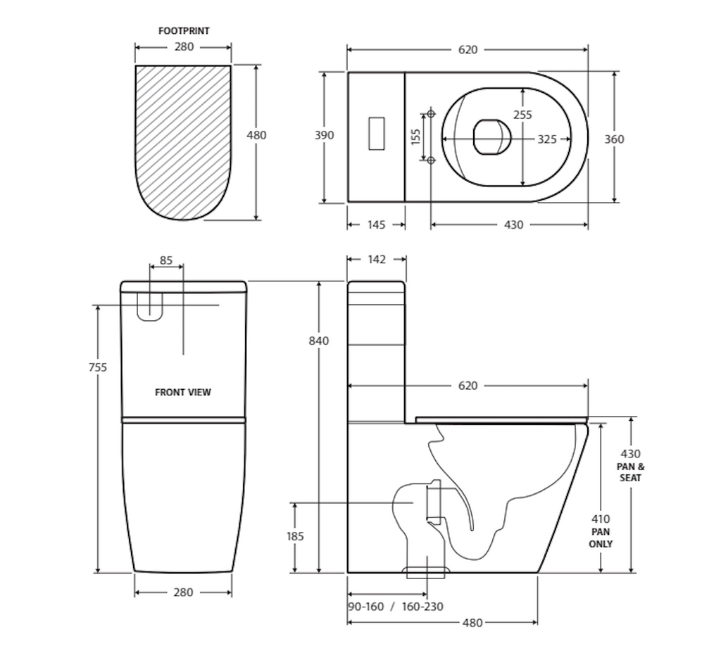 Fienza Isabella Back-to-Wall Suite Slim Seat - Gloss White - Wellsons