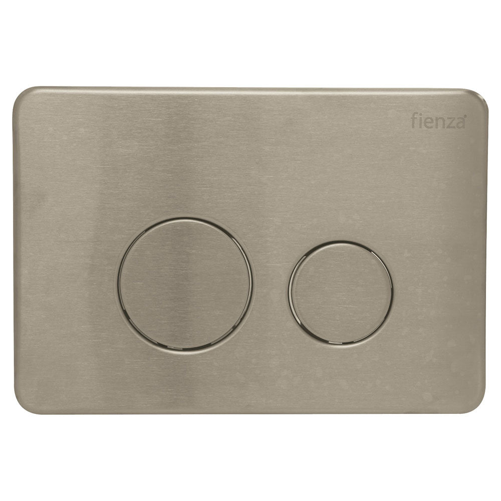 R&T PVD Brushed Nickel Round Button Flush Plate - Wellsons