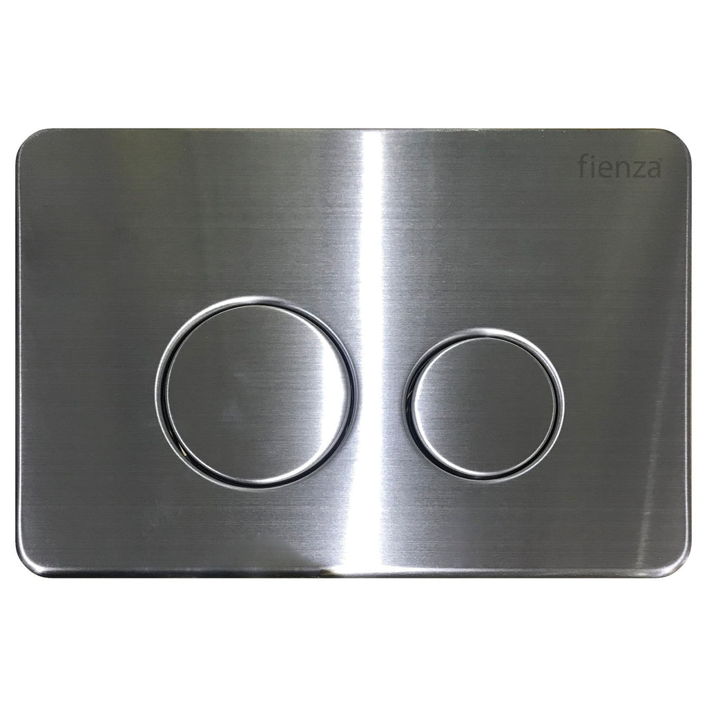 R&T Brushed Stainless Steel Round Button Flush Plate - Wellsons