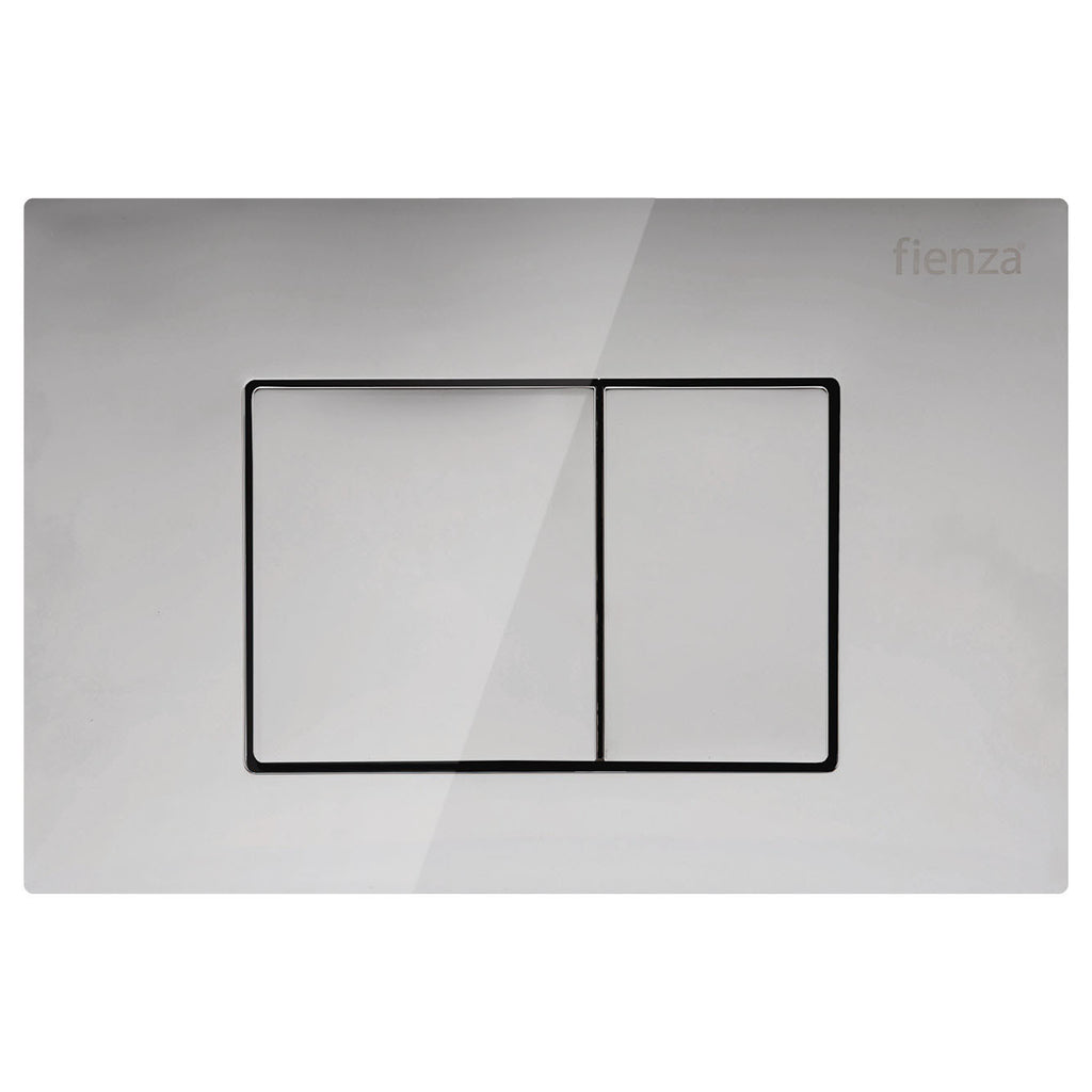 R&T Chrome Square Button Flush Plate - Wellsons