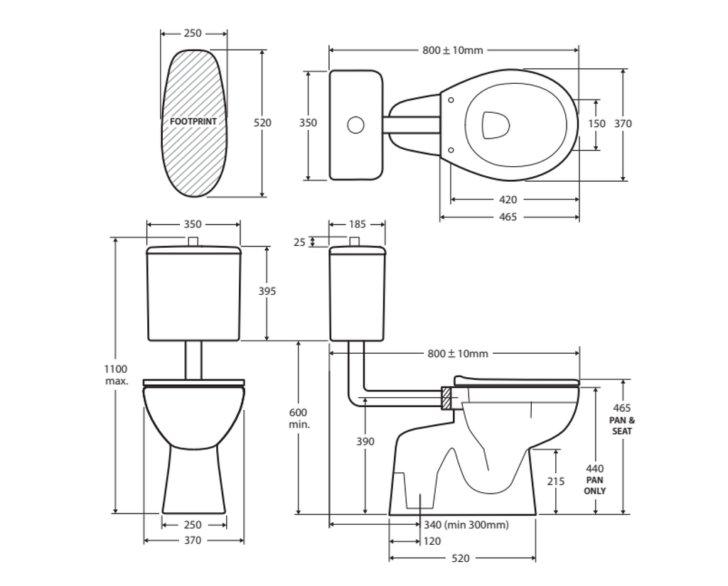 Fienza Stella Senior Adjustable Link Suite - Wellsons