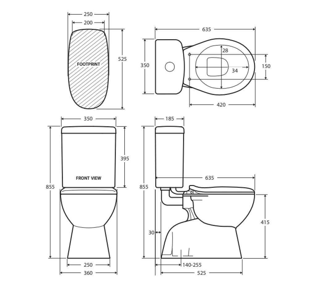 Fienza Stella Adjustable Link Suite - Wellsons