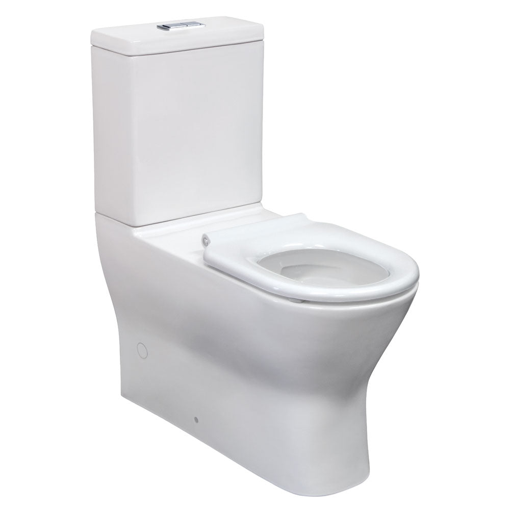 Fienza Delta Care Back-to-Wall Toilet Suite White Seat - Slim Buttons