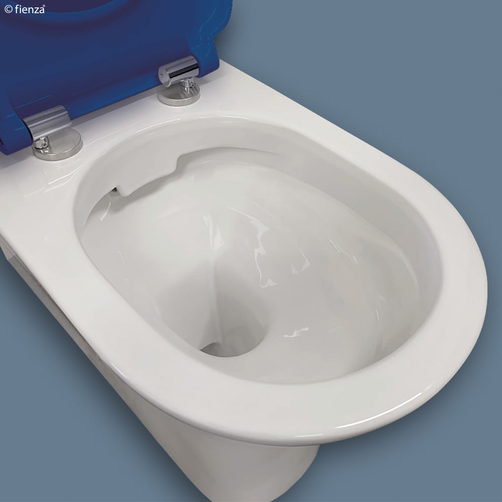 Fienza Delta Care Back-to-Wall Toilet Suite - Blue Seat