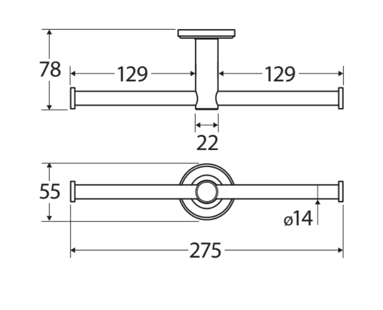 Fienza Kaya Double Roll Holder - Brushed Nickel