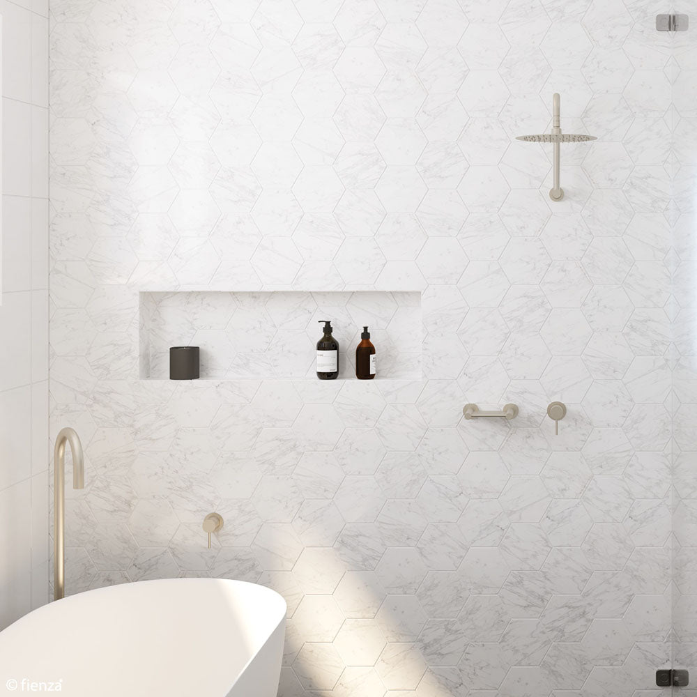 Fienza Kaya Gooseneck Shower Arm Set - Urban Brass