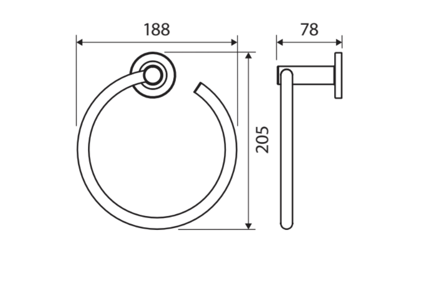 Fienza Kaya Hand Towel Ring - Urban Brass - Wellsons