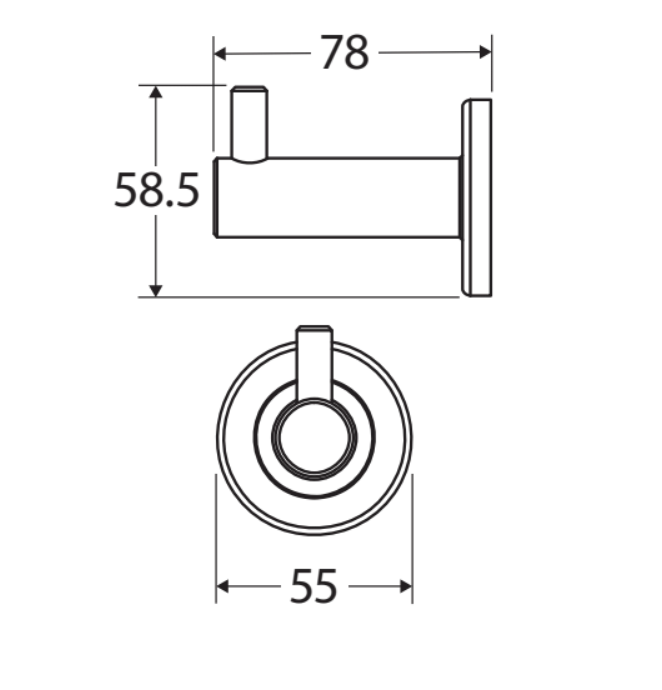 Fienza Kaya Robe Hook - Matte Black