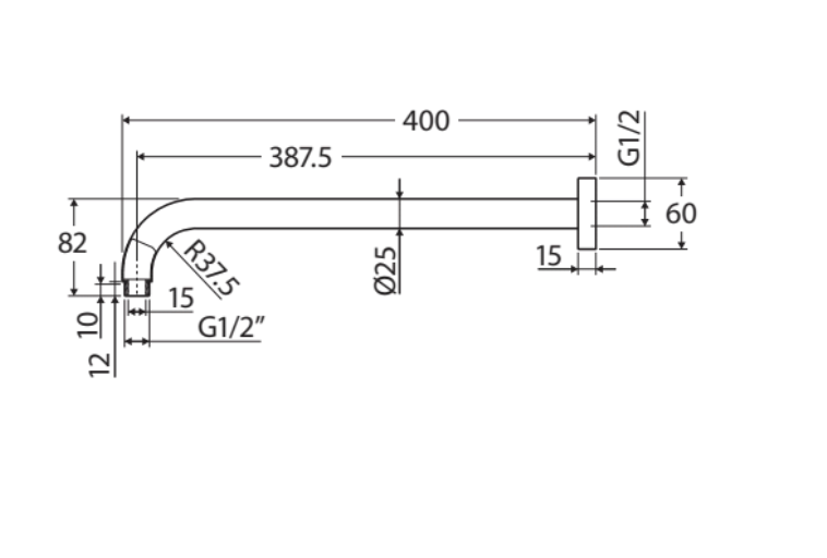 Fienza Kaya Shower Arm - Urban Brass