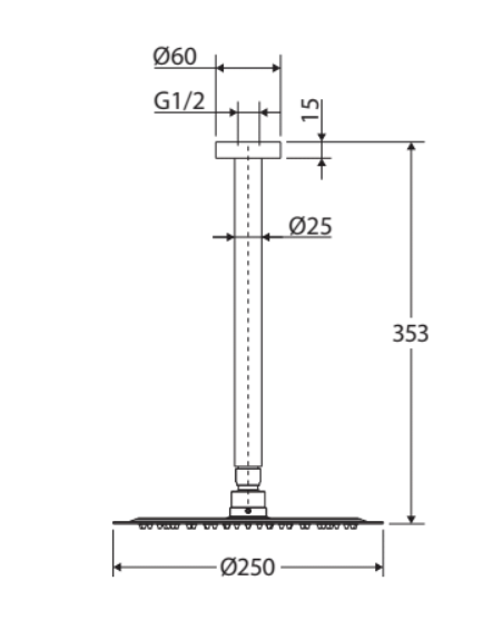Fienza Kaya Shower Dropper Set - Gunmetal Grey