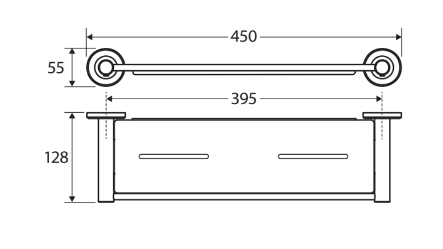Fienza Kaya Shower Shelf - Gunmetal Grey