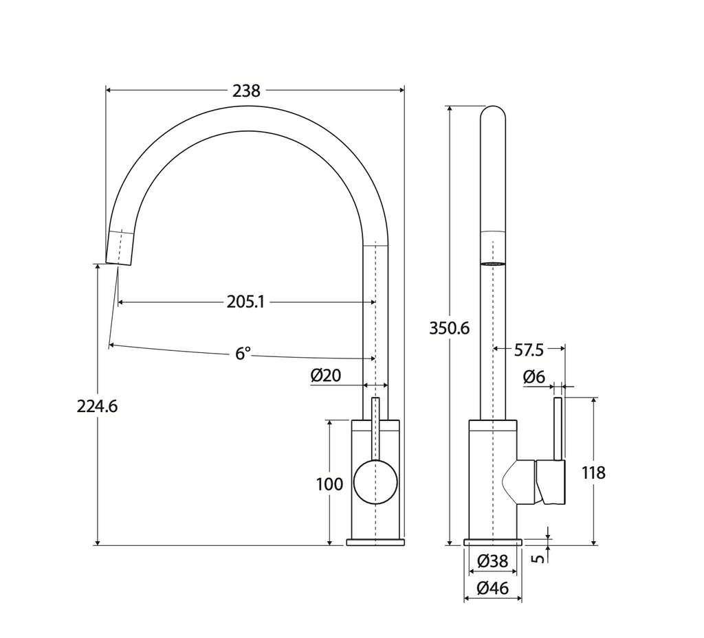 Fienza Kaya Sink Mixer - Warm White Gloss