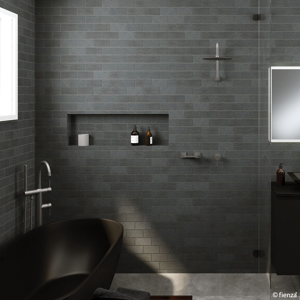 Fienza Kaya Small Round Plate Wall Mixer - Gunmetal Grey