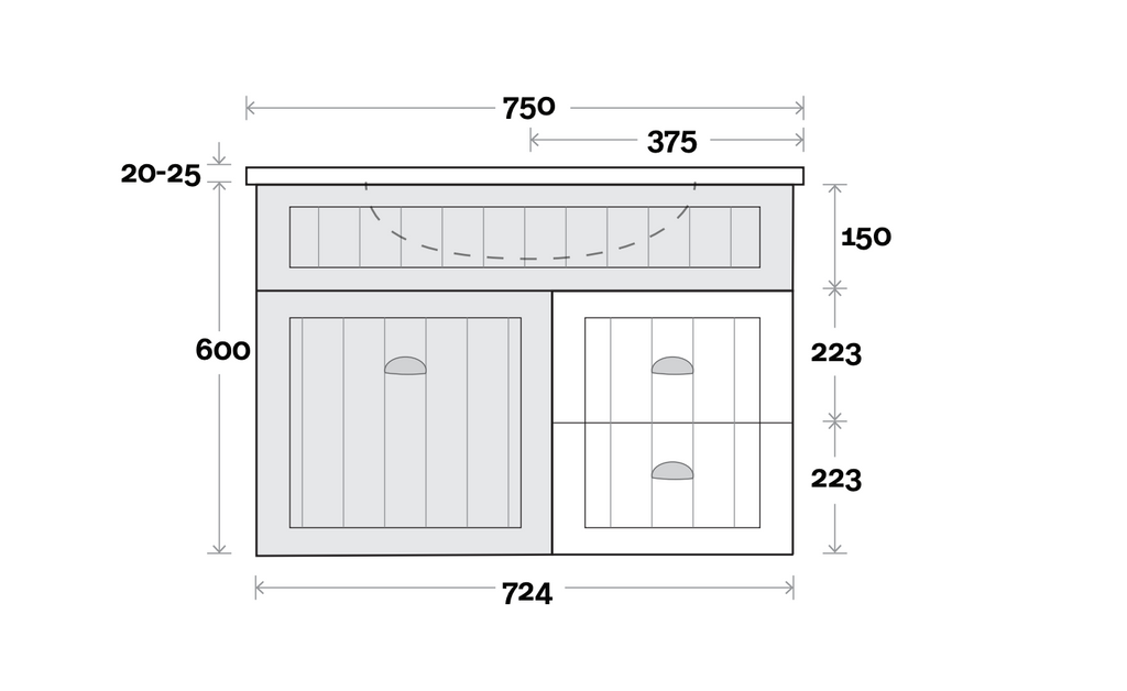 Marquis Kiama Wall Hung Vanity - Wellsons