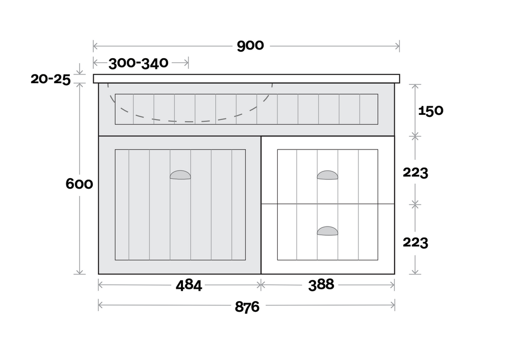 Marquis Kiama Wall Hung Vanity - Wellsons
