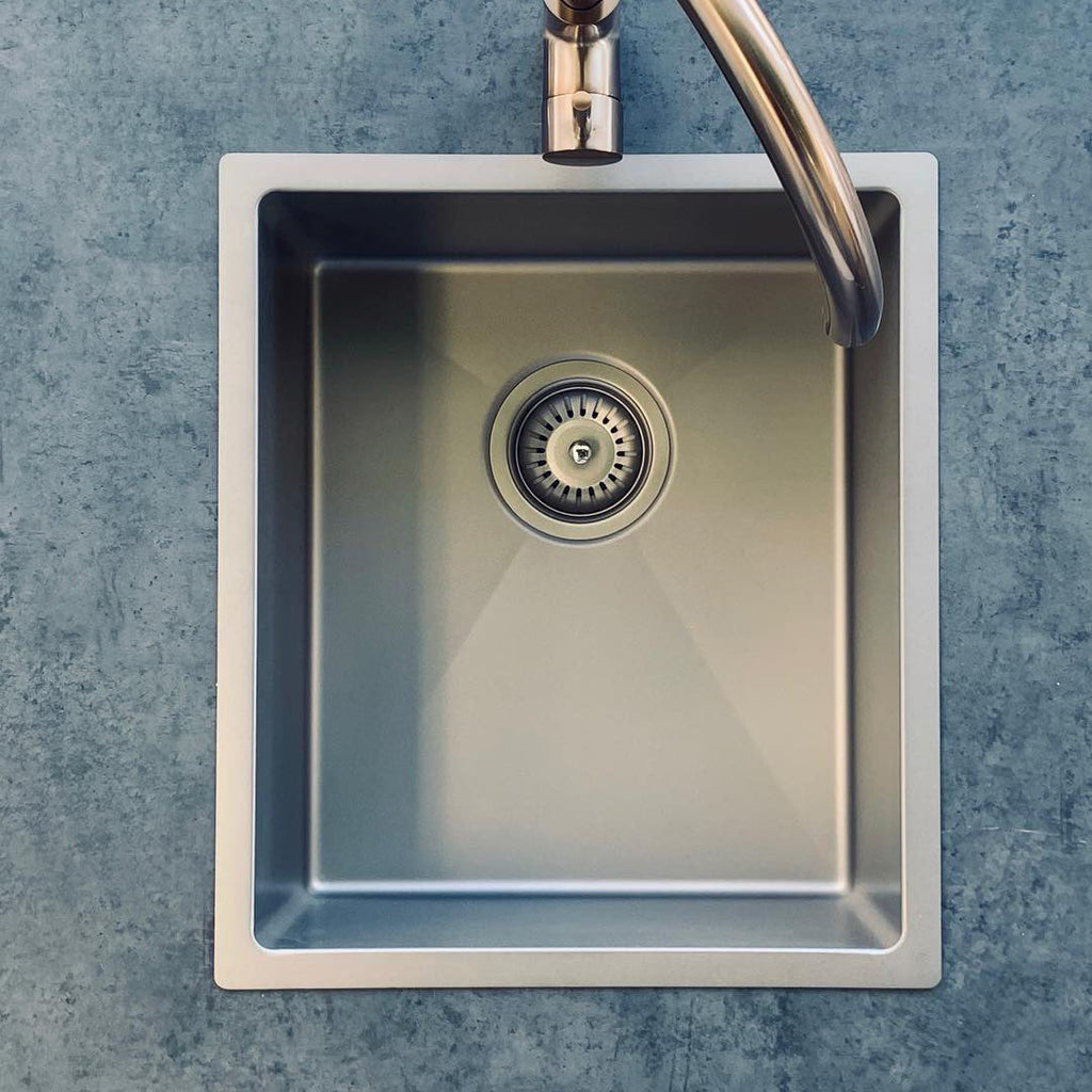 Meir Bar Sink Single Bowl 382 x 272 - Brushed Nickel