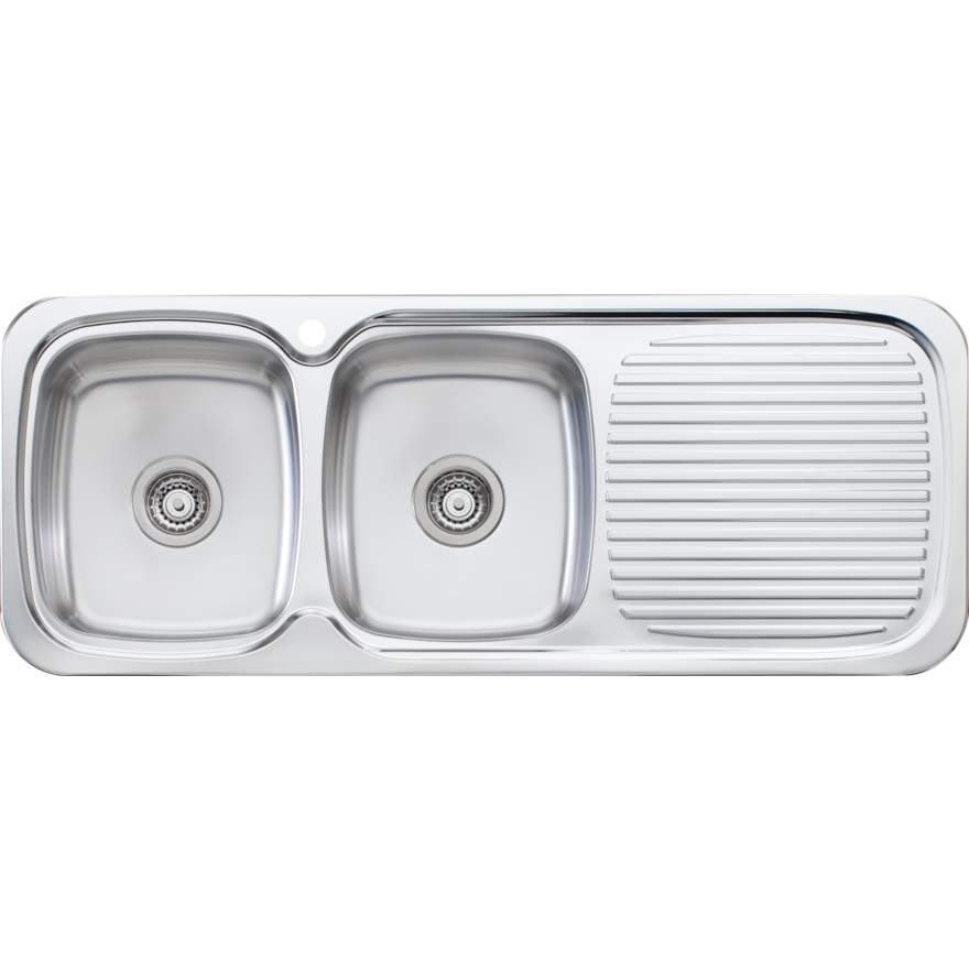 Oliveri Lakeland Double Bowl Sink With Drainer