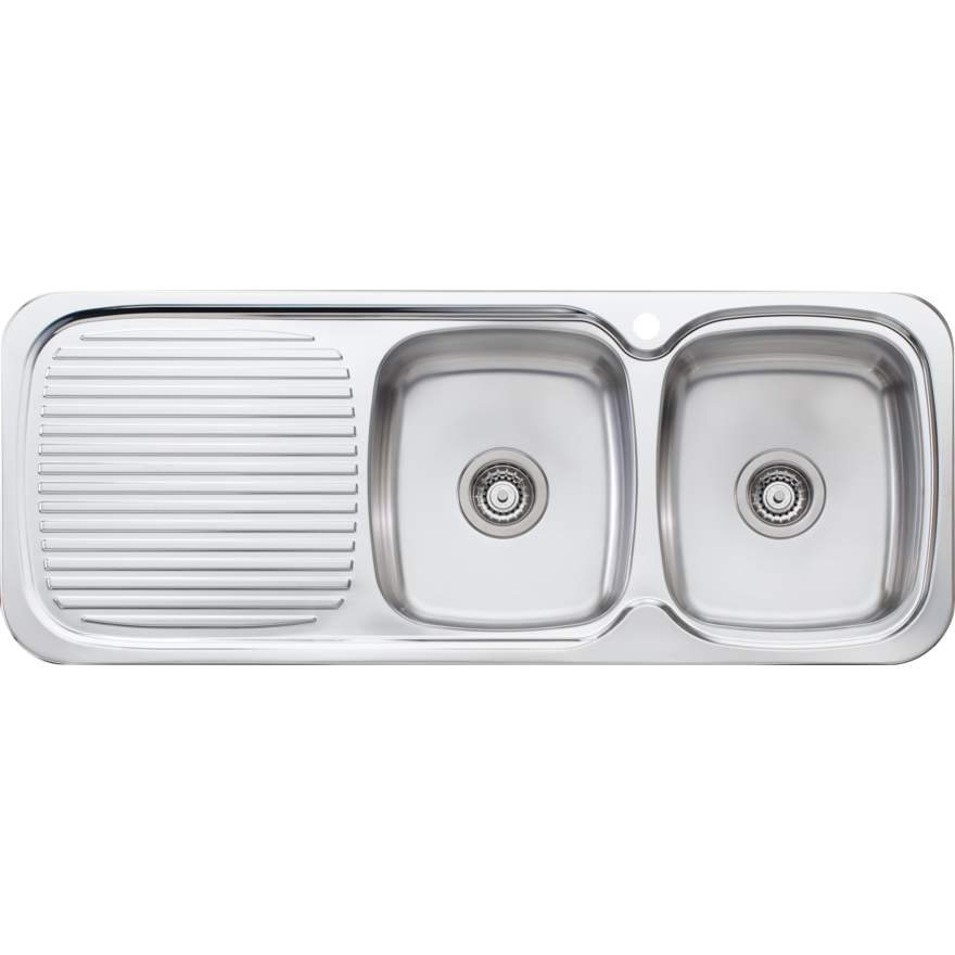 Oliveri Lakeland Double Bowl Sink With Drainer
