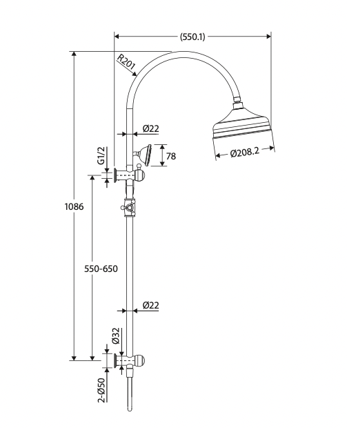Fienza Lillian Twin Shower Set - Urban Brass