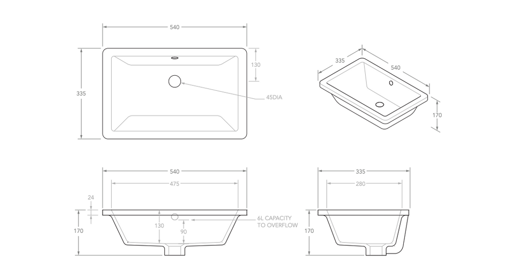 ADP Link Under Counter Basin - Gloss White - Wellsons