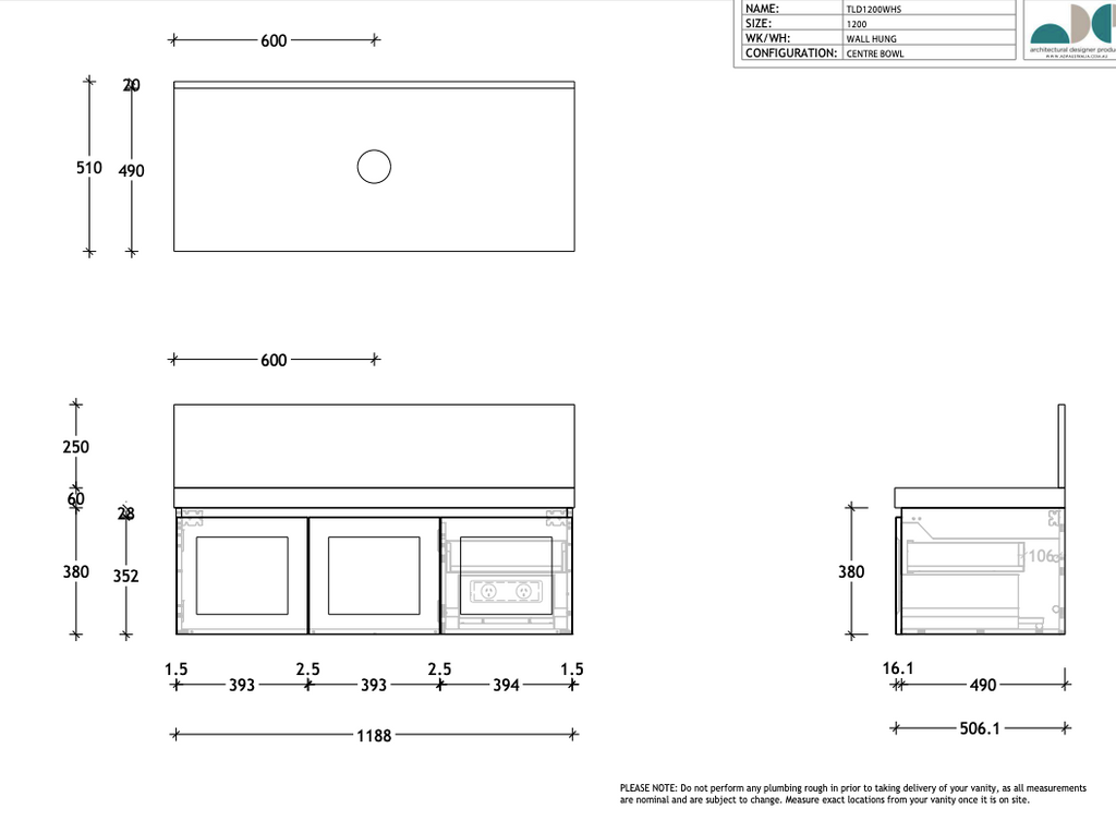 ADP London Wall Hung Vanity - Wellsons