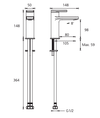Oliveri London Basin Mixer - Chrome