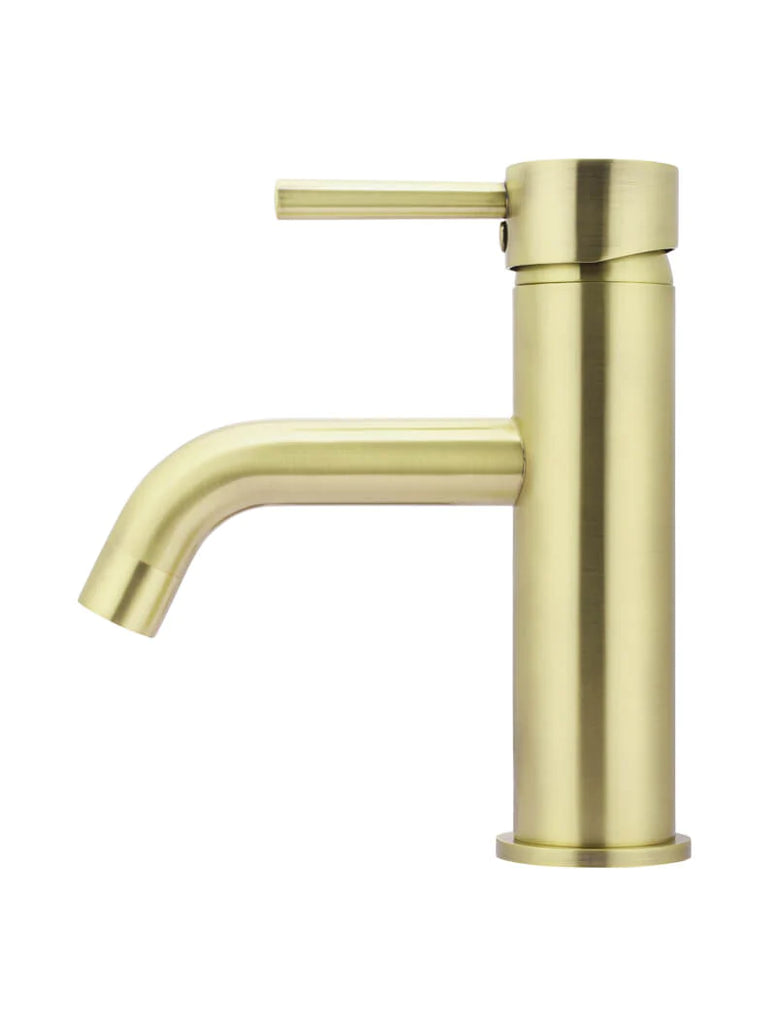 Meir Round Basin Mixer Curved - Tiger Bronze