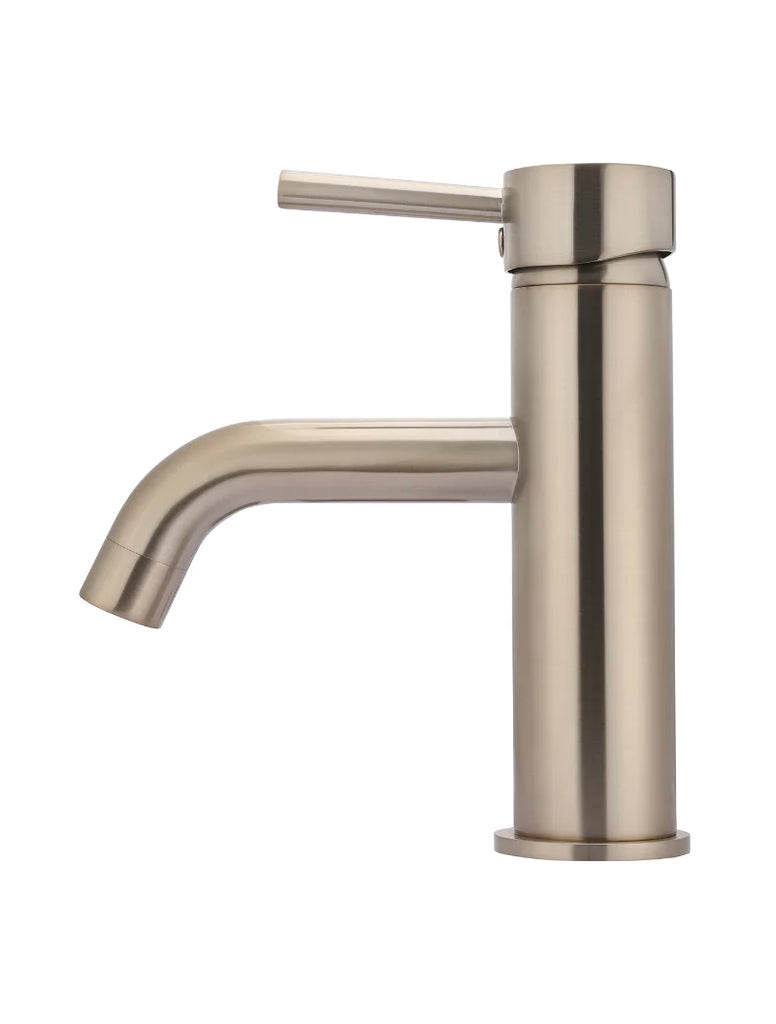 Meir Round Basin Mixer Curved - Champagne Rose