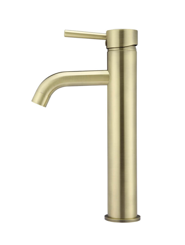 Meir Round Tall Basin Mixer Curved - Tiger Bronze