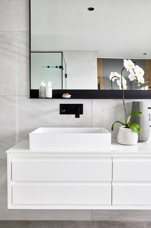 Meir Square Wall Basin Mixer And Spout - Matte Black