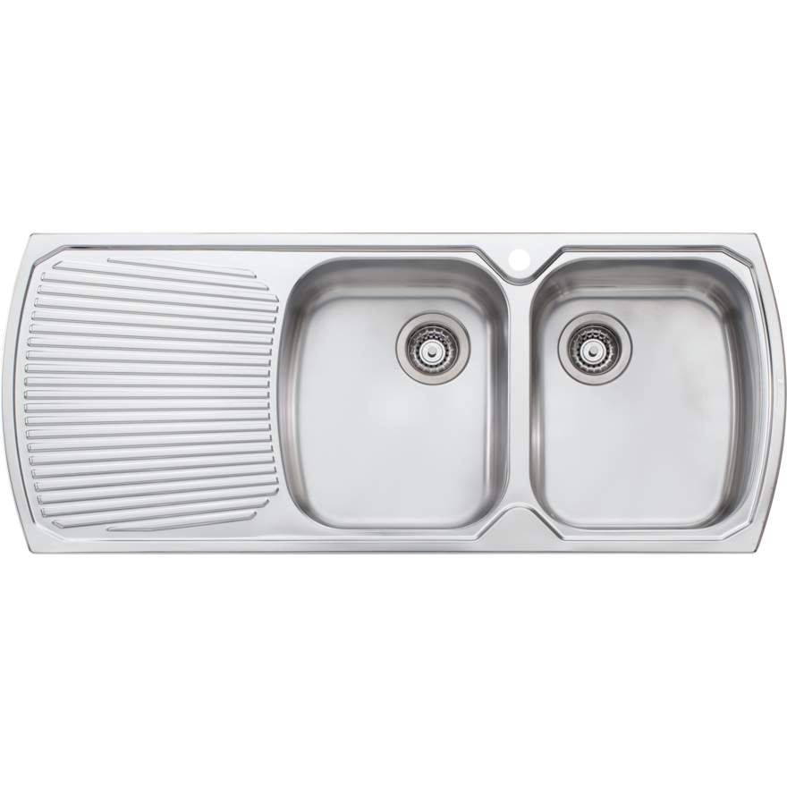 Oliveri Monet Double Bowl Topmount Sink with Drainer