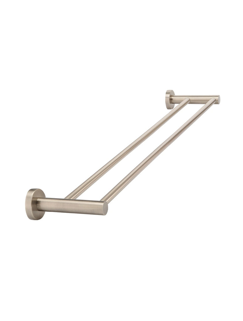 Meir Round Double Towel Rail - Champagne Rose Gold