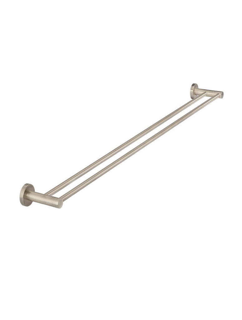 Meir Round Double Towel Rail - Champagne Rose Gold
